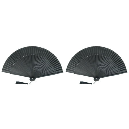 

Fan Folding Hand Fans Silk Wedding Black Orient Mini Chinese Foldable Japanese Held Summer Vintage Party Fabric Handheld