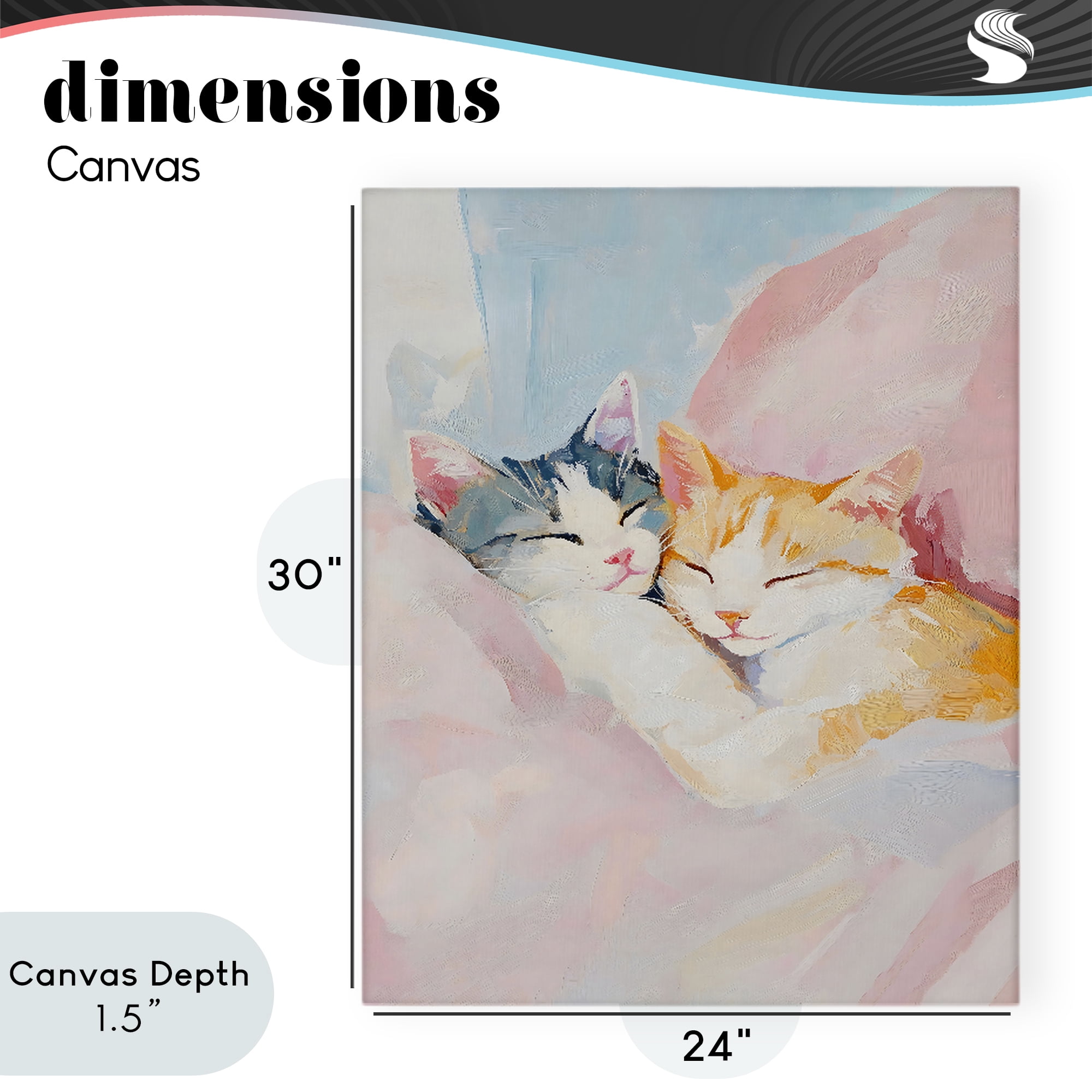 Stupell Industries Sleeping Kittens Embrace Canvas Wall Art, design by The Prints Vibe