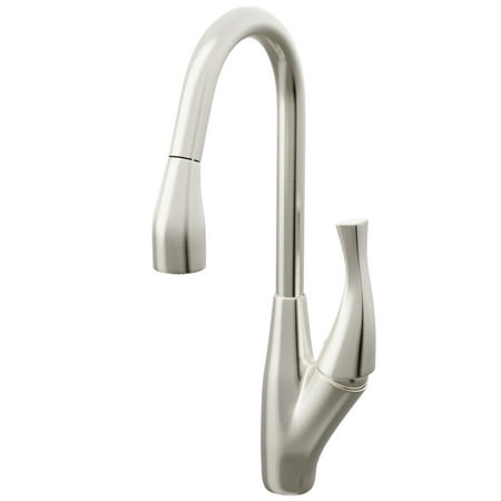 Novatto NKF-H21BN Dual Action Single Lever Pull-down Kitchen Faucet Brushed Nickel