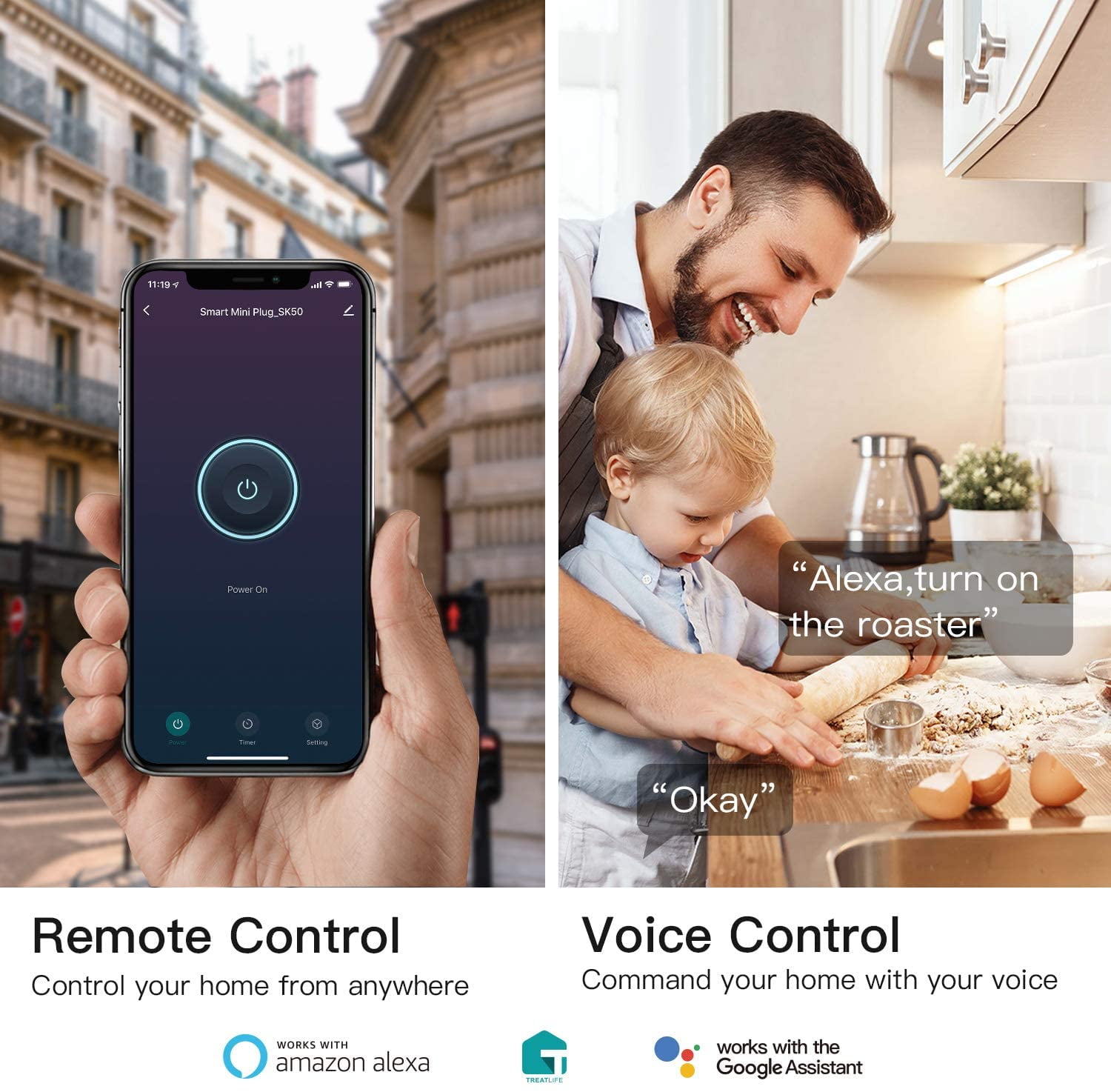 TREATLIFE Alexa/Google SMART PLUG 4 PACK Heavy Duty Voice Control Brand New
