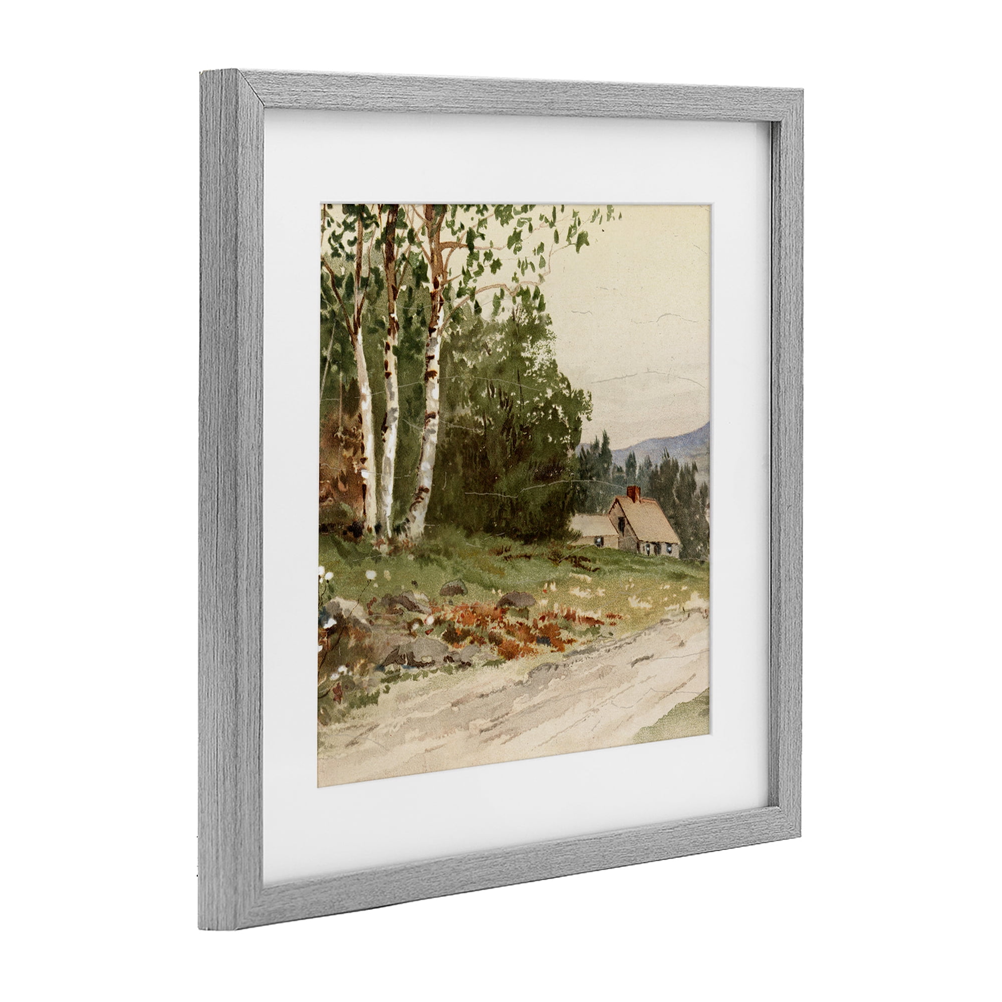 Stupell Industries Farm House Dirt Road Gray Framed Print Under Glass, design by Lula Bijoux & co.