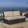 thumbnail image 4 of Afuera Living Outdoor Wicker Armless Chair in Dark Brown (Set of 2), 4 of 17