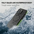 thumbnail image 4 of Dteck Waterproof Case for iPhone 15 Pro Max,Magnetic Full Body Protection Compatible with MagSafe IP68 Underwater Case Invisible Kickstand Shockproof Cover,Green, 4 of 5