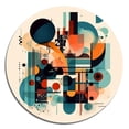 thumbnail image 3 of Designart "Contemplative Space Orange and Blue II" Minimalism Round Metal Art, 3 of 5