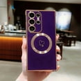 thumbnail image 3 of Compatible with Samsung Galaxy S25 Ultra Magnetic Protective Case Electroplating Soft TPU Shell with Cute Love Heart - Dark, 3 of 5