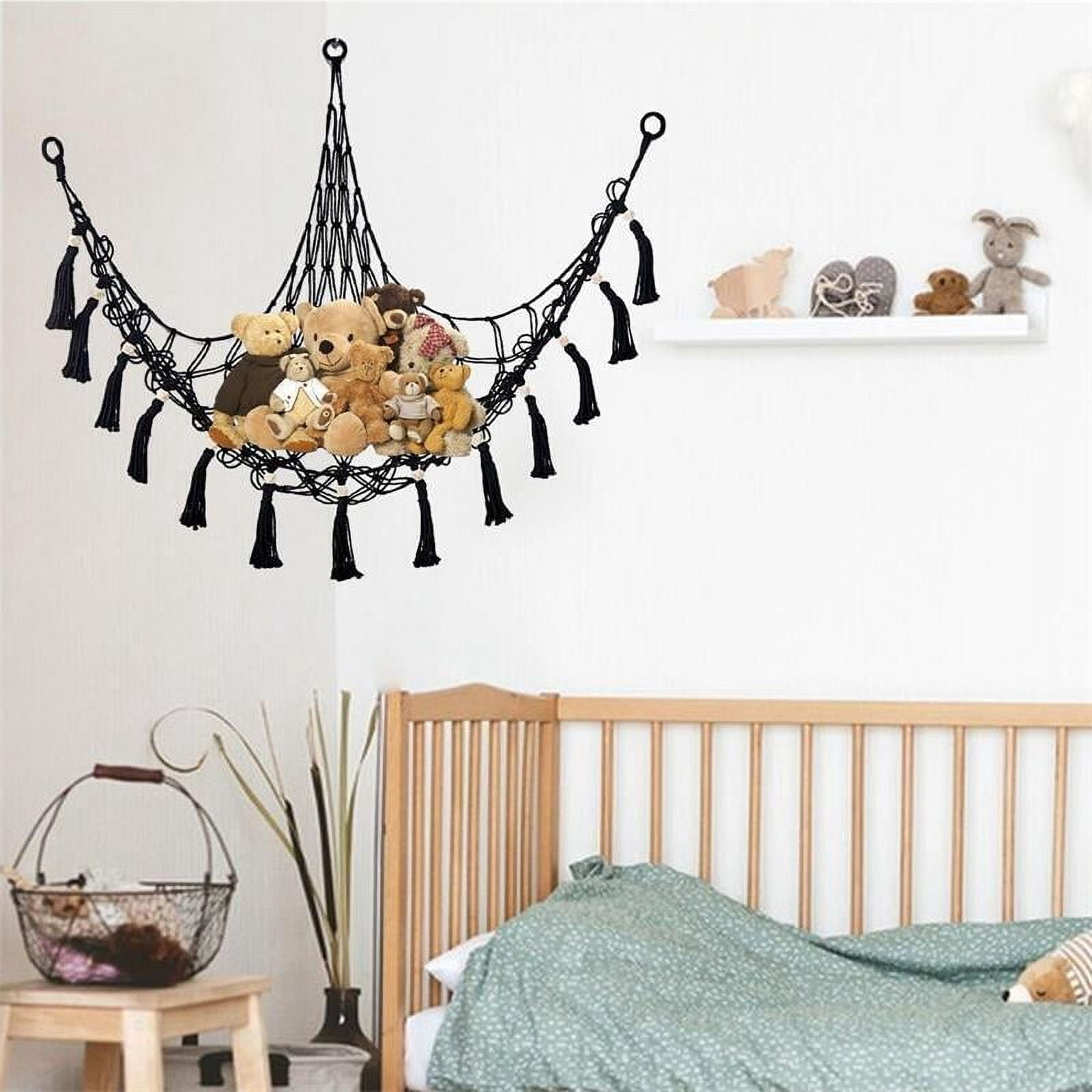 Kids Toy Hammock Cuddly Soft Storage Mesh Net for Teddy Bear Bedroom Nursery