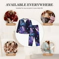 thumbnail image 7 of Honeii Feathered Wolf print Women's Pajama Sets Long Sleeve Button Down Sleepwear Nightwear Soft Pjs Lounge Sets-Small, 7 of 7
