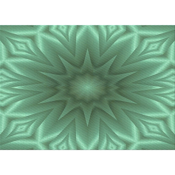 Ahgly Company Indoor Rectangle Patterned Algae Green Area Rugs, 6' x 9'