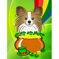 Caroline's Treasures BB1992GF Papillon St. Patrick's Day Flag Garden Size , Small, multicolor