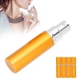 thumbnail image 4 of Yajisi 5-Piece Portable Refillable Perfume Atomizer Set, 5ml / 0.17 oz Aluminum Mini Spray Bottles for Travel and Outing, Leakproof Empty Scent Pump Case, Gold Color, 4 of 9