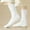 White, variant on Womens Silver Crew Socks, Comfort Everyday Socks with Ribbed Cuff, 1 Pair Basic Soft Casual Socks for Women, One Size Fits Most