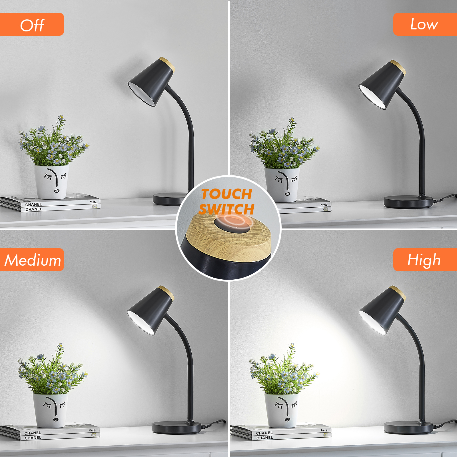 Natyswan Touch Control LED Desk Lamp With Gooseneck photo 5