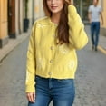 thumbnail image 5 of Jjayotai Women's Floral Print Button Down Cardigan, Turndown Collar Long Sleeve Knit Outerwear Sweaters Yellow S, 5 of 5