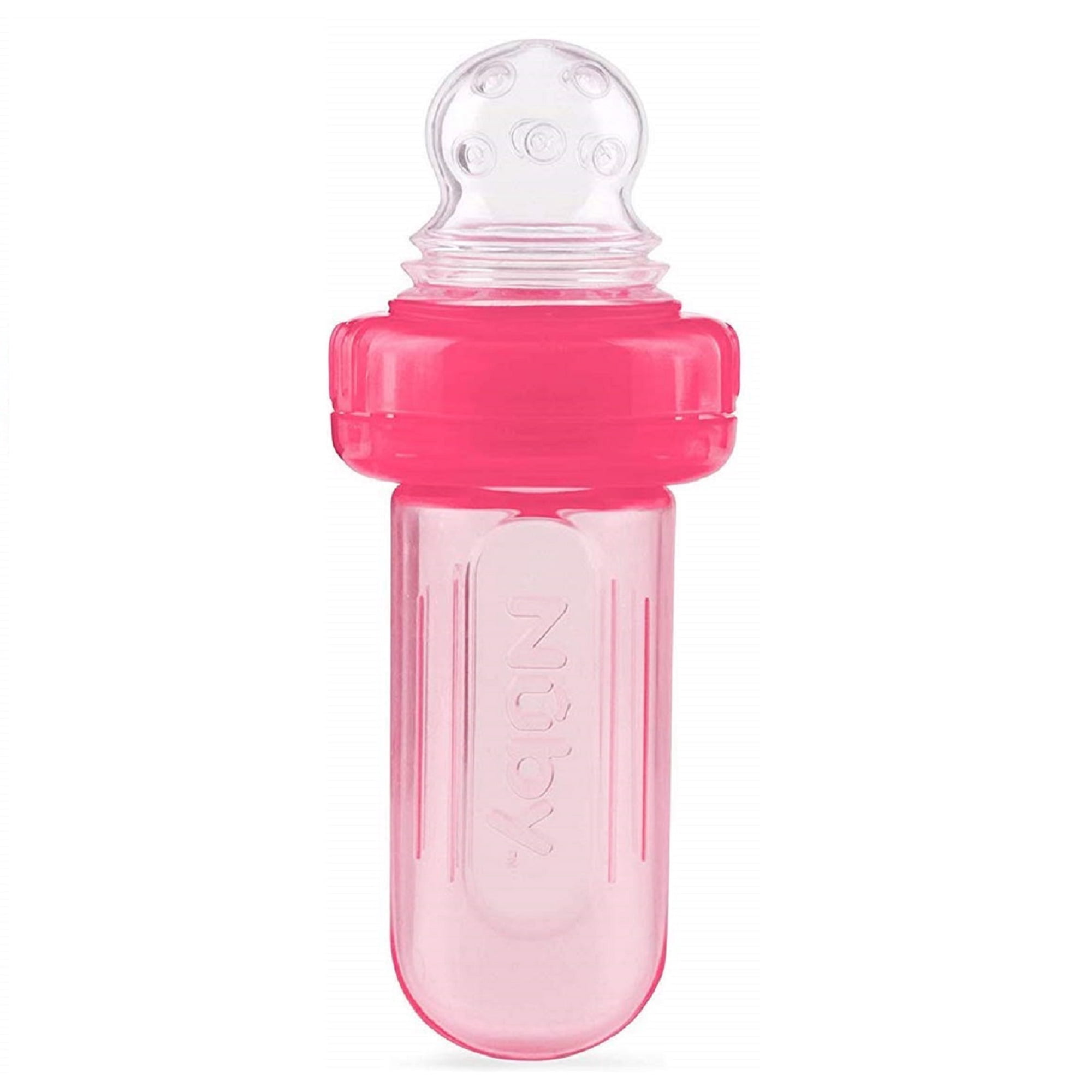 Nuby EZ Squee-Z Silicone Self Feeding Baby Food Dispenser Pink