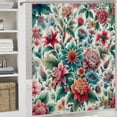 thumbnail image 6 of WERPE Shower Curtain Set Floral for Girls Women Colorful Cornflower Watercolor Decorative White, 6 of 7
