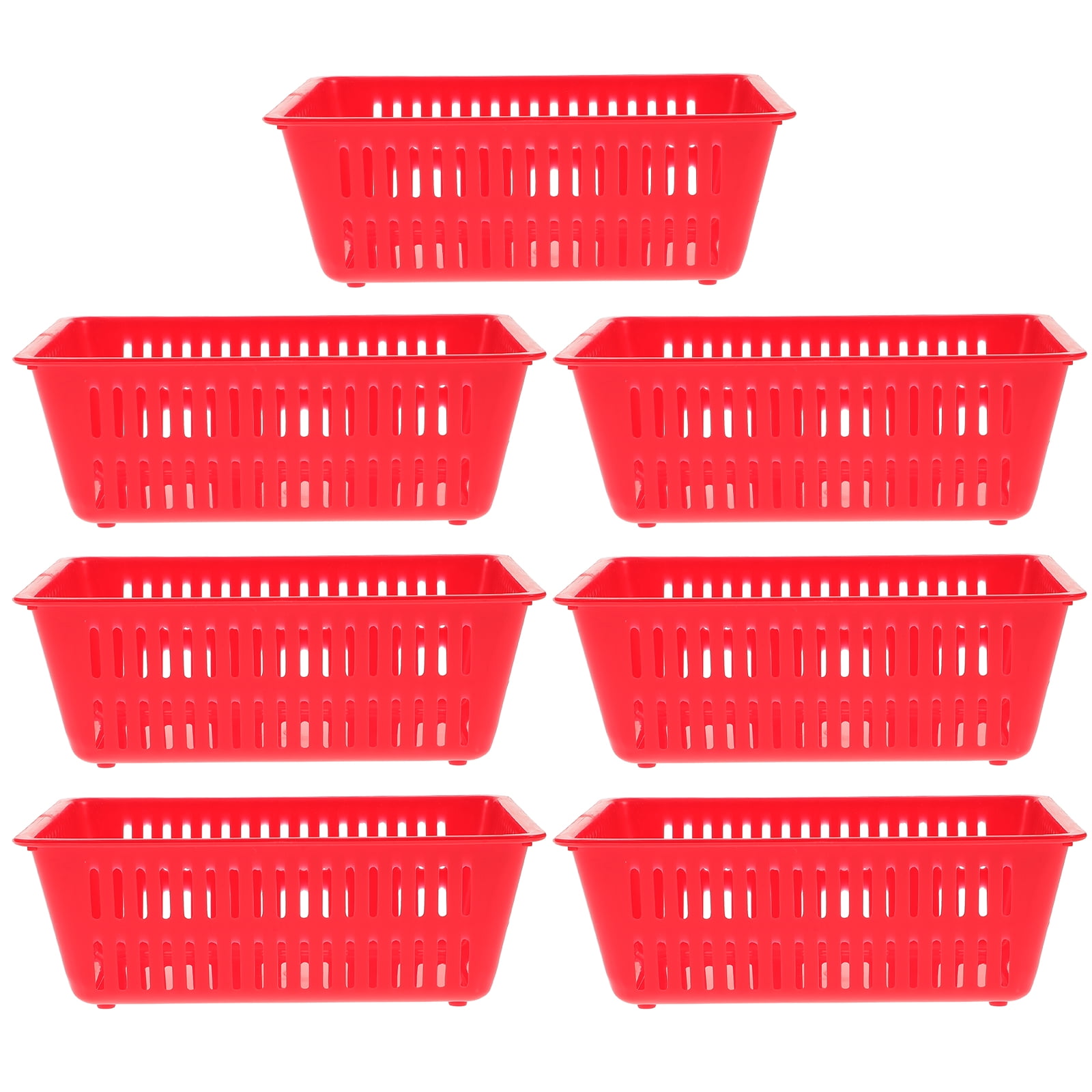 7pcs Plastic Coin Storage Baskets Decorative Desktop Basket Sundries  Organizer (Random Color)