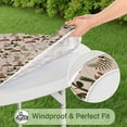 thumbnail image 5 of Red Mushroom Berry Leaf Beige Pattern Round Fitted Tablecloth with Elastic Edge,Dining Table Cover Waterproof,Outdoor Round Tablecloth for Camping,Dining,Indoor and Outdoor, 5 of 7
