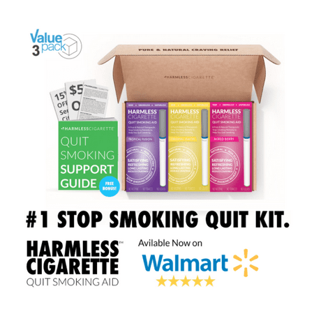 Harmless Cigarette,Tropical Fusion, Lemon & Mixed Berry,Quit Smoking Aid,3pk