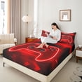 thumbnail image 4 of Castle Fairy Hexagon Gamepads Bed Sheets for Boys Girls,Black Red Gamepads King Sheets, 4 of 7