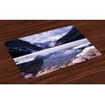 thumbnail image 1 of Ambesonne Winter Place Mats Set of 4, Lake Louise Alberta, Standard Size, Dark Purple Lavender, 1 of 4
