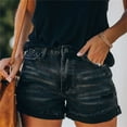thumbnail image 5 of Yubnlvae 2025 Trendy Ripped Jean Shorts - Women's High Waist Baggy Denim Shorts, Stretchy Distressed Casual Summer Jorts with Destroyed Details (Black | XXL), 5 of 7