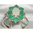 thumbnail image 2 of LBG British Made 14k White Gold Natural Opal & Emerald Womens Statement Ring - 33 size options - Size 10, 2 of 6