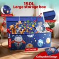 thumbnail image 2 of Baúl para juguetes Castal Blue, 151 L, con tapa y bolsillos de malla para niños pequeños, 2 of 7