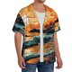 thumbnail image 2 of Balery Serene Ocean Sunset Camisa Casual de Manga Corta con Botones para Hombre, Texturizada, Estilo Cubano, para Playa, Verano-XX-Large, 2 of 5