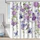 thumbnail image 1 of Bathroom curtain, green plant shower curtain, waterproof and mildew-proof, 3D digital printing forest bath curtain partition, no drilling required, 2, 90*180, 1 of 1