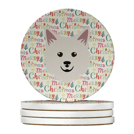 

Italian Spitz Merry Christmas Large Sandstone Coasters Pack of 4 4 in x 4 in