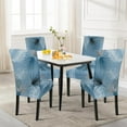 thumbnail image 2 of Summer Pattern Dining Room Chair Covers Set of 4, Stretch Printed Parsons Chair Slipcovers Spandex Removable Washable Kitchen Chair Protector Cover for Dining Room, Hotel, Ceremony (Blue), 2 of 6