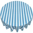 thumbnail image 4 of Round Tablecloth 60 Inch, Blue Stripes Texture Tablecloth Round Washable Table Covers Fabric Tablecloth for Daily Use Kitchen Dining Party Wedding, 4 of 8