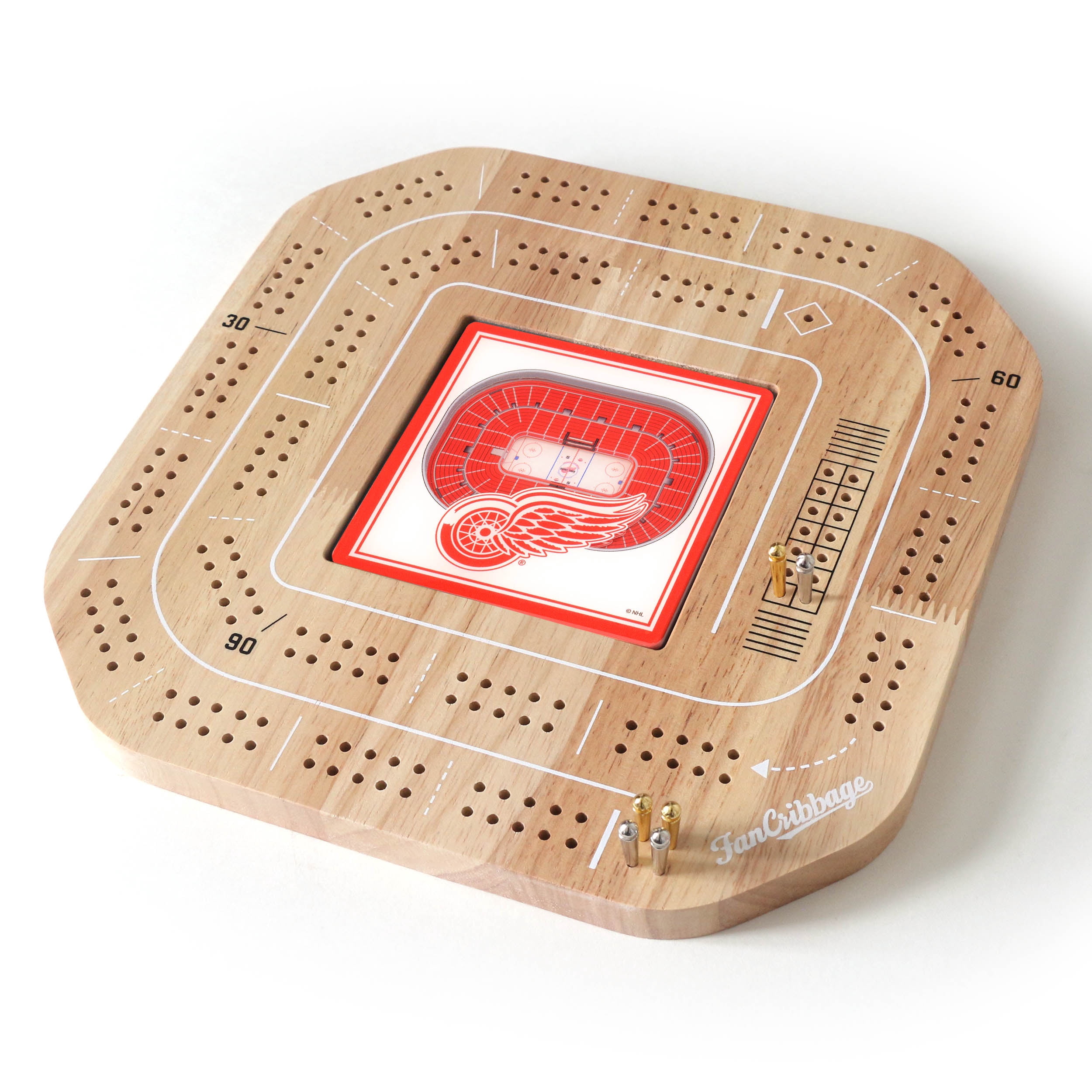 YouTheFan NHL Detroit Red Wings Stadiumview Cribbage