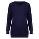 thumbnail image 4 of ICHUANYI Clearance Oversized Tshirts Shirts For Women Solid Workout Sweatshirts Casual Basic Long Sleeve Shirt Classic Crew V-Neck Tops(Navy, XXL) ICHUANYI WER2023081508286, 4 of 5
