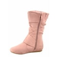 thumbnail image 2 of Klein-70 Girls Kid's Causal Flat Heel Buckles Zipper Slouchy Mid Calf Boots Shoes ( Dusty Pink, 12 ), 2 of 2