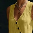 thumbnail image 5 of Guluxicc Womens Flowy Wide Leg Linen Jumpsuits Elegant Summer Sleeveless V Neck Rompers One Piece Beach Outfits with Pockets, 5 of 8