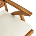 thumbnail image 5 of GDF Studio Jorine Outdoor Acacia Wood 5 Piece Dining Set with Cushions, Teak and Cream, 5 of 9