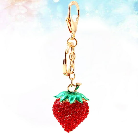 Soimiss Cute Strawberry Keychain Accessories Key Chain Zinc Alloy 1Set for Women Any Occasion
