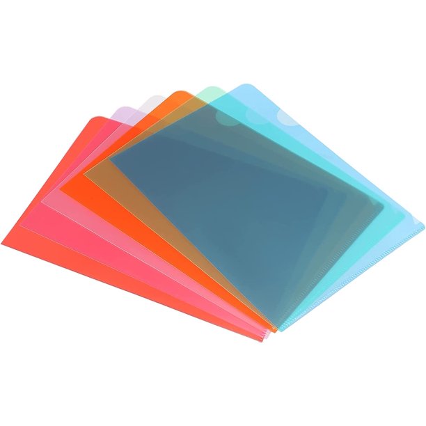Patikil L Type Folders 12 Pack A5 Plastic File Project Pockets Clear
