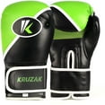 thumbnail image 3 of Kruzak Two-Tone Focus Mitts and Boxing Gloves Set for Kickboxing and Muay Thai MMA Training - Fitness Kit with Punching Pads for Martial Arts and Karate (Black/Green, 14 oz), 3 of 7
