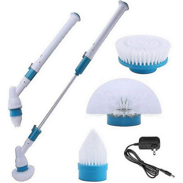 Cepillo de limpieza eléctrico inalámbrico recargable, fregador para bañera, inodoro, ventana, piso, con 3 cabezales de cepillo, varilla de extensión extensible Hy