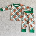 thumbnail image 2 of Ropa de dormir para niños, conjuntos de camisa de pan de jengibre, Top, pantalones verdes, ropa de moda, invierno, Navidad, venta al por mayor, 2 of 4