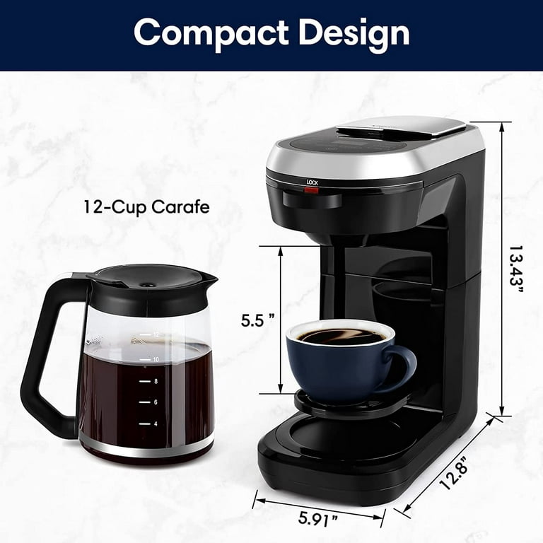 Tribest Shine Automatic Pour Over Coffee Machine with 2 Cup Double Wall  Glass Carafe, Black with Wood Finish SCH-150 - The Home Depot