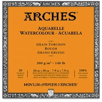 Arches Aquarelle Rough Watercolor Block 7.9"X7.9"- 140lb, 20 Sheets