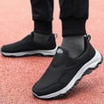 thumbnail image 3 of pwidon Men's Slip On Walking Shoes Lightweight Non Slip Rugged Sole Breathable Orthopedic Sneakers for Elderly Father Daily Outdoor Wear Black 40, 3 of 4