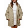 thumbnail image 2 of Long Jackets for Female Fashion Winter Coat for Women Business Casual Diamond Quilted Hooded Light Green L, 2 of 8