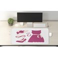 thumbnail image 2 of Fashion Computer Mouse Pad, Pastel Colored Dress Hat with a Ribbon High Heels and Necklace Woman Clothing, Rectangle Non-Slip Rubber Mousepad X-Large, 35" x 15", Pale Peach Pink, by Ambesonne, 2 of 2