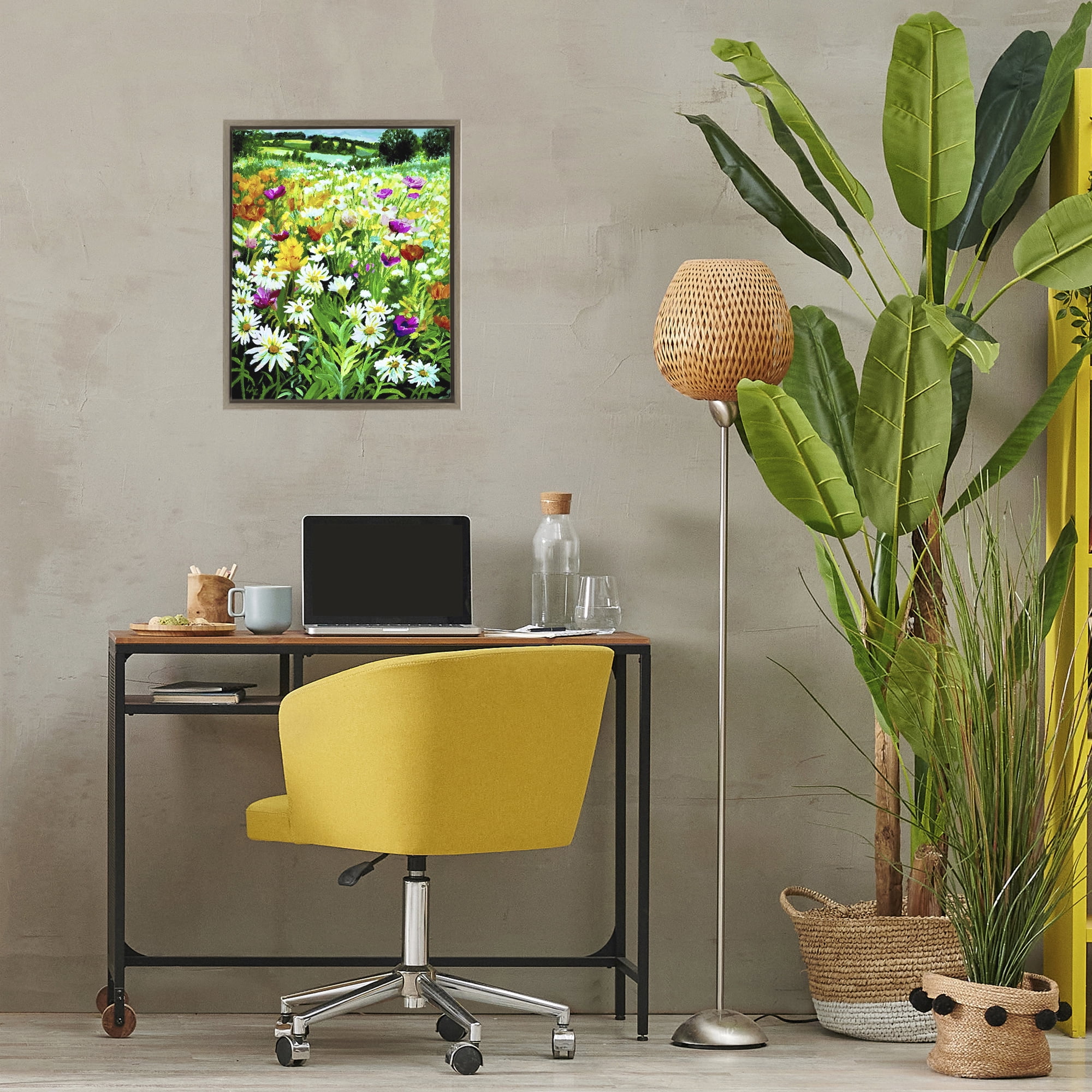 Stupell Industries Hillside Fusion Meadow Brown Framed Floater Canvas Wall Art, design by Lee Ann Zirbes