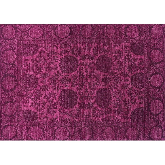 Ahgly Company Indoor Rectangle Abstract Purple Modern Area Rugs, 2' x 3'