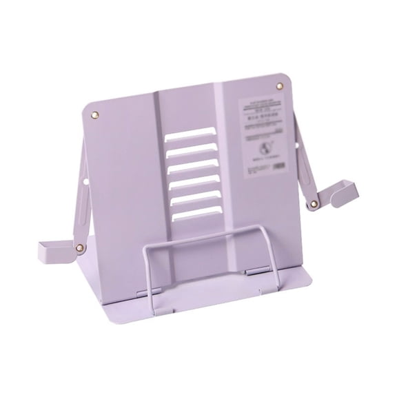 Purple Metal Reading Stand for Books, Tablets & Music Sheets, Adjustable Desktop Holder